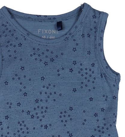 Fixoni Body u/æ - Uld/Silke - China Blue m. Stjerner
