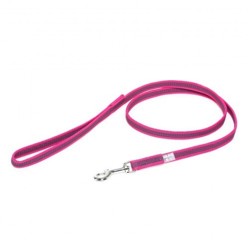 Guia emborrachada Julius K9 com alça para cães, rosa