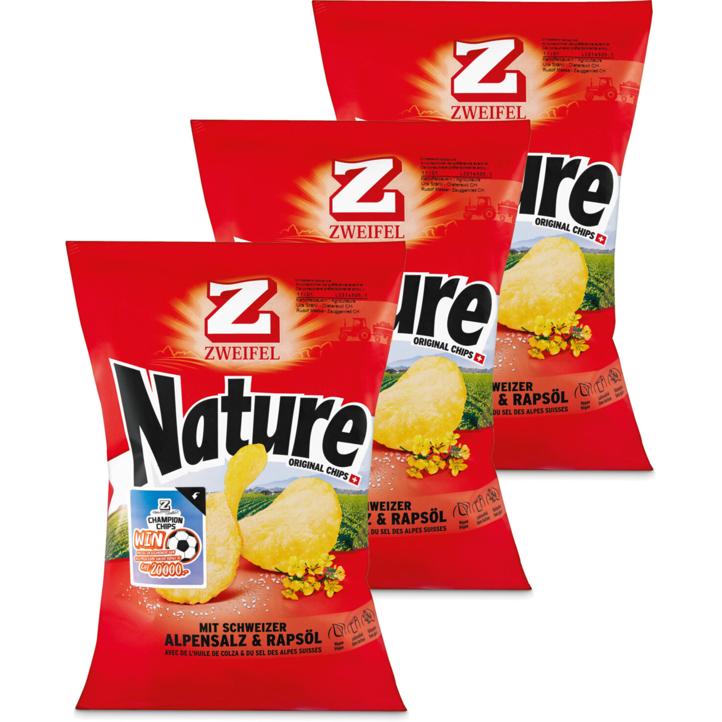 Zweifel Chips Original Nature 3x175g