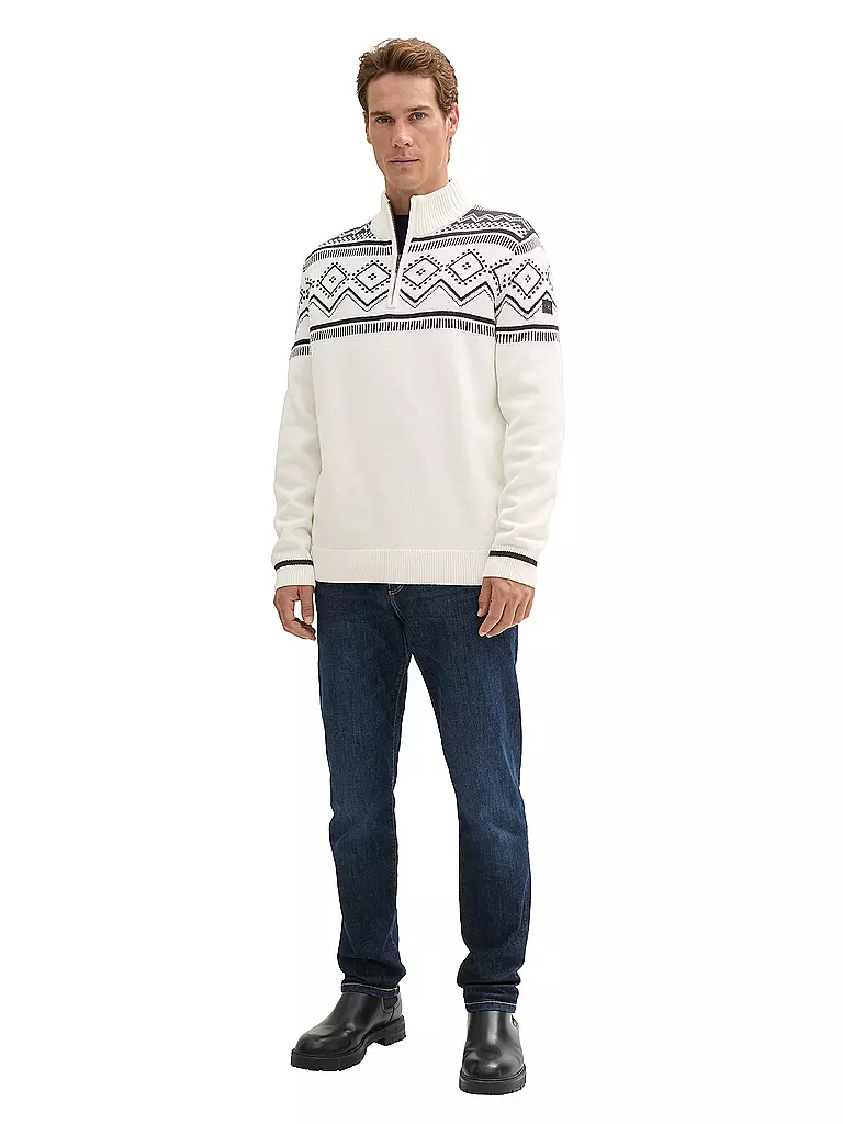 TOM TAILOR Troyer Pullover weiss
