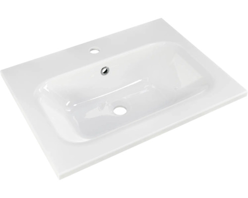 Pelipal Sunline 121 badkamermeubelset (B x H x D 61 x 50 x 46 cm), hoogglans witte fronten, met mineraalstenen wastafel en badmeubel