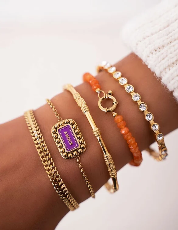 My Jewellery Armband Bold Spirit Paarse Amour bedel MJ07825