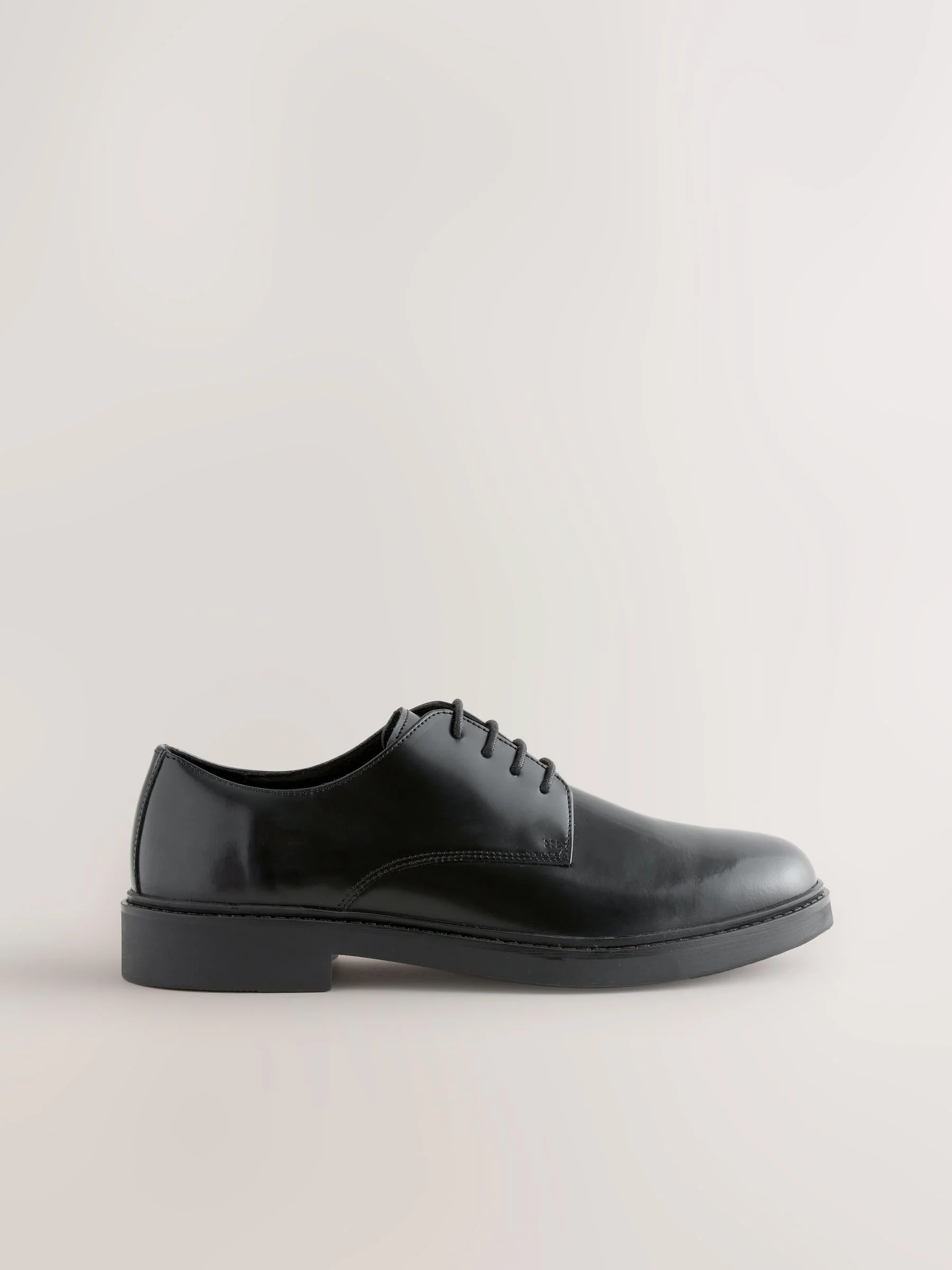 Zwart - Hi-Shine Leather Derby Shoes