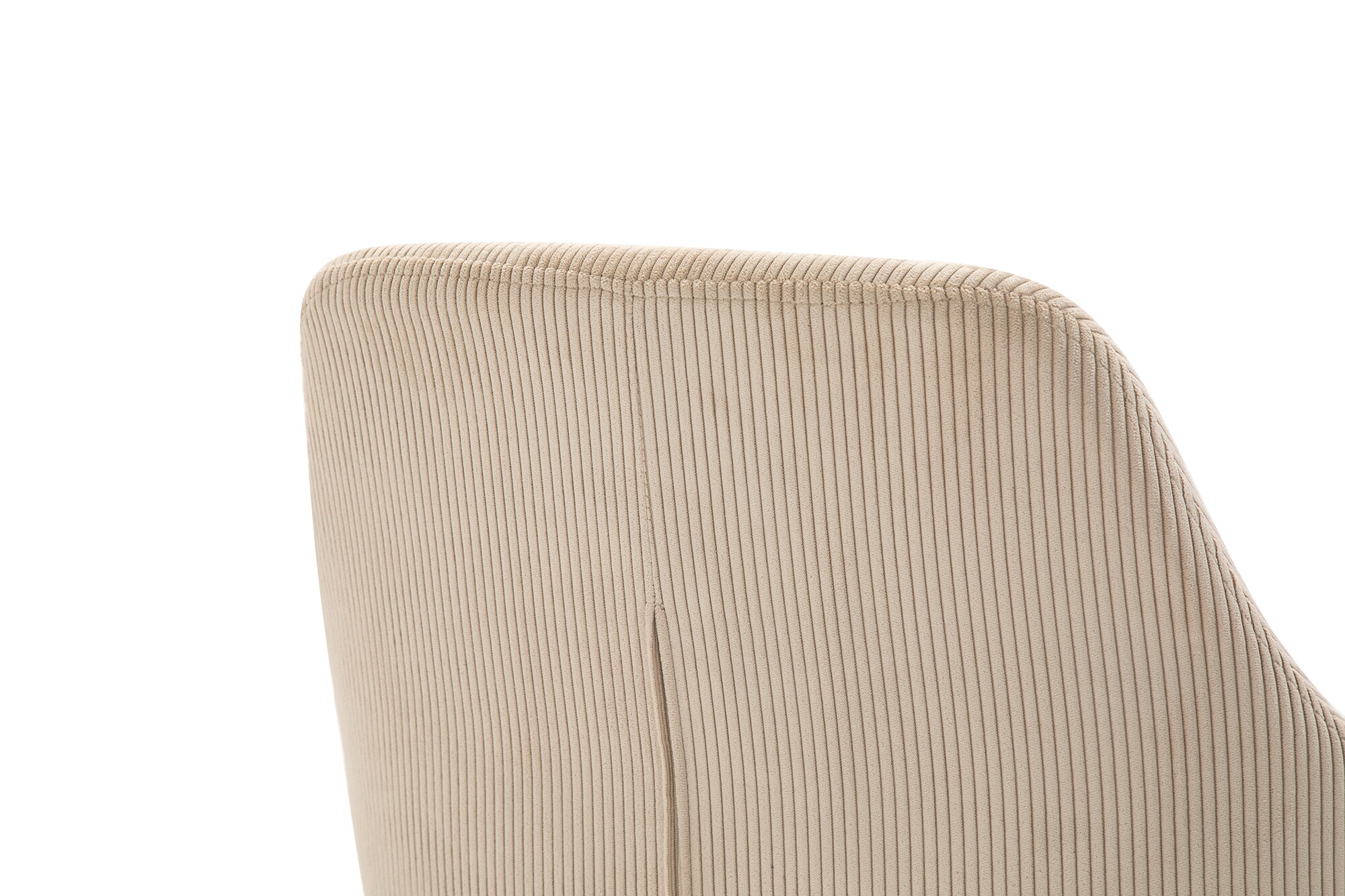 Armlehnstuhl Cord Optik 2er Set Beige Polsterstuhl Esszimmerstuhl Stuhlset