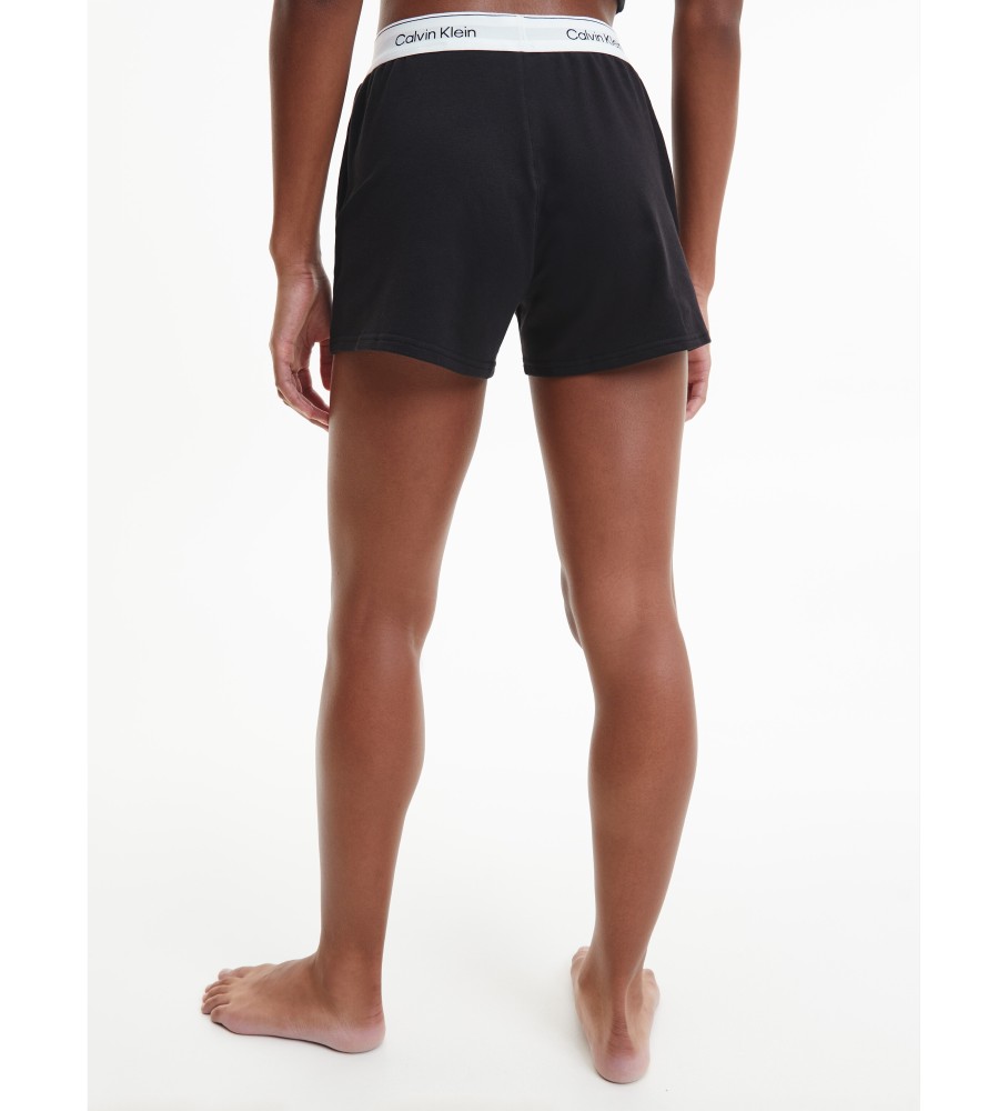 Calções de pijama pretos de algodão moderno da Calvin Klein