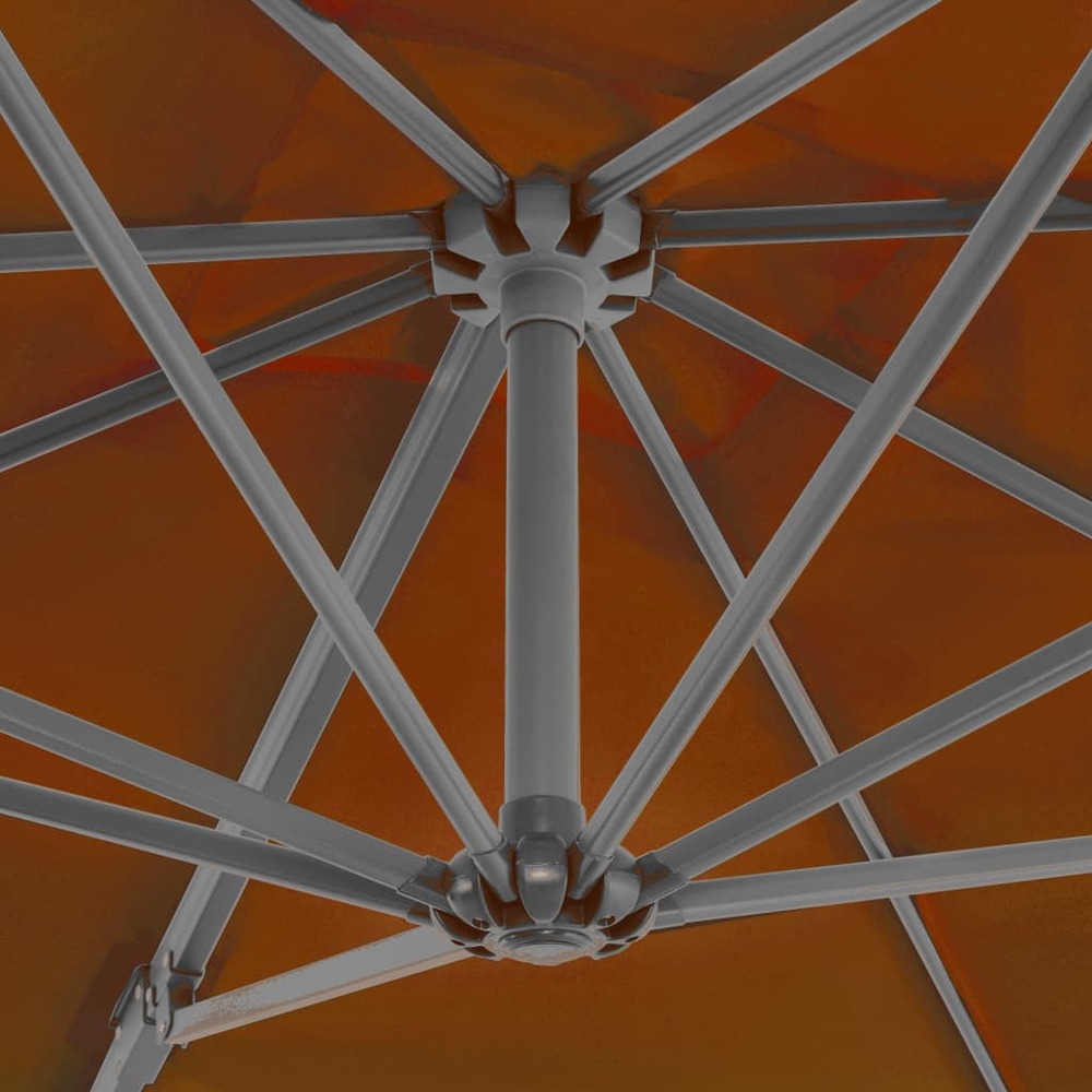 Parasol déporté avec mât en aluminium 250 x 250 cm orange