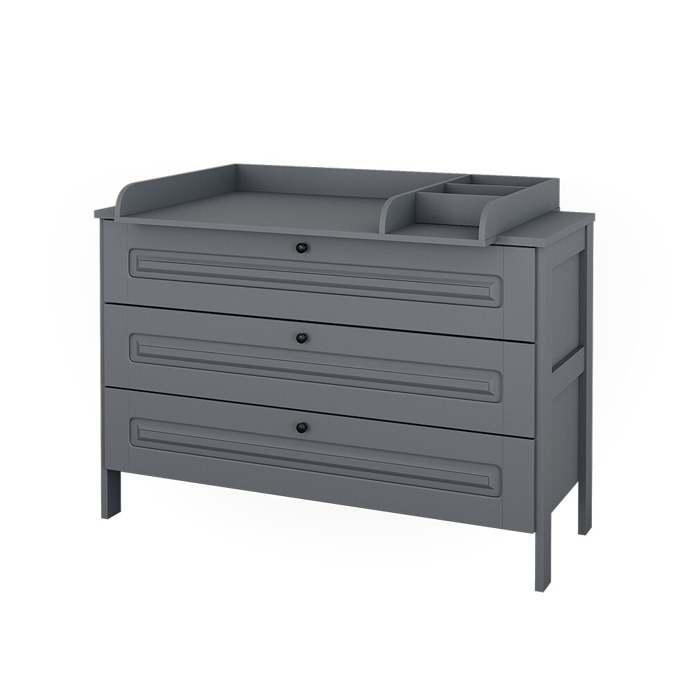 Vitalispa Wickelkommode Ajaton Grau 133 x 98,4 mit 3 Schubladen