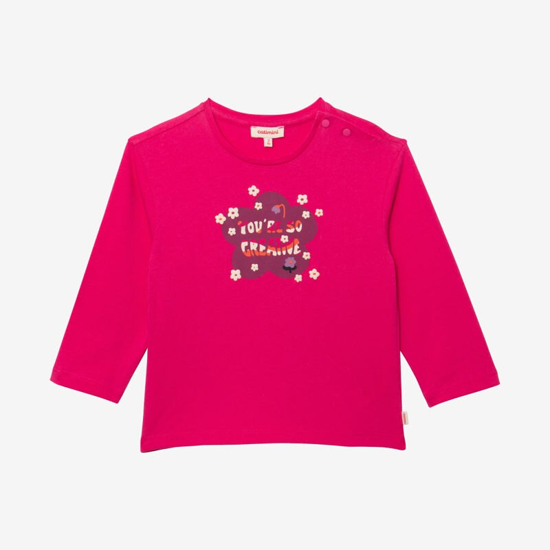 T-shirt bébé fille fleurs rose en coton recyclé Catimini Rose