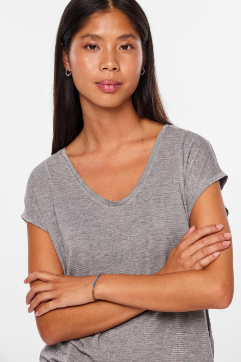 Pieces grijze dames t-shirt