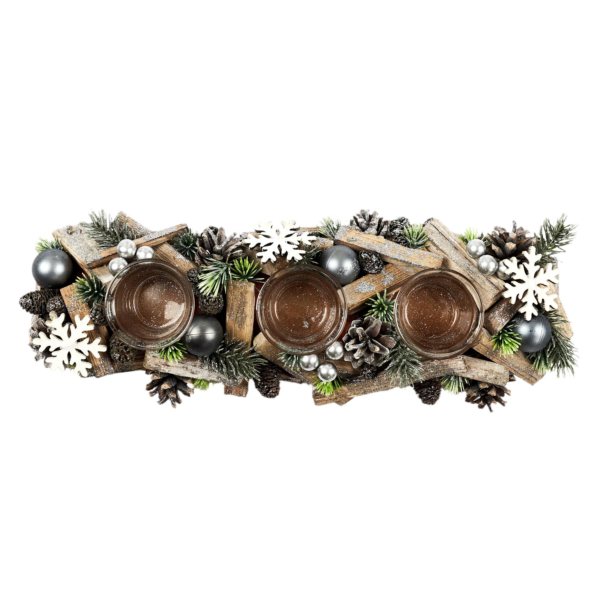 BOUGEOIR PERLES ET FLOCONS D.39CM