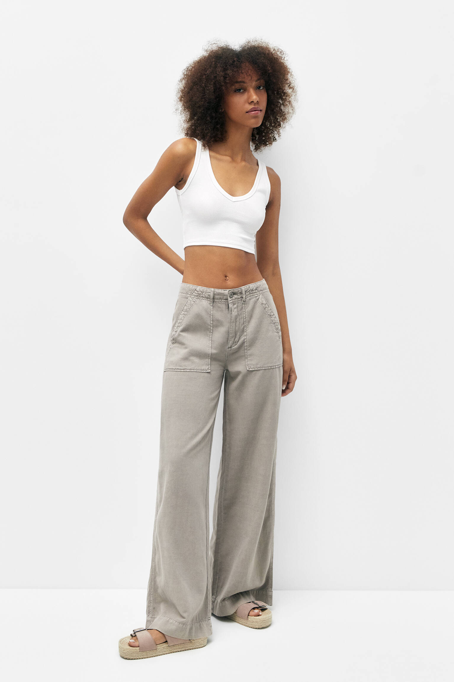 Top cropped com alças CañaLé - Branco