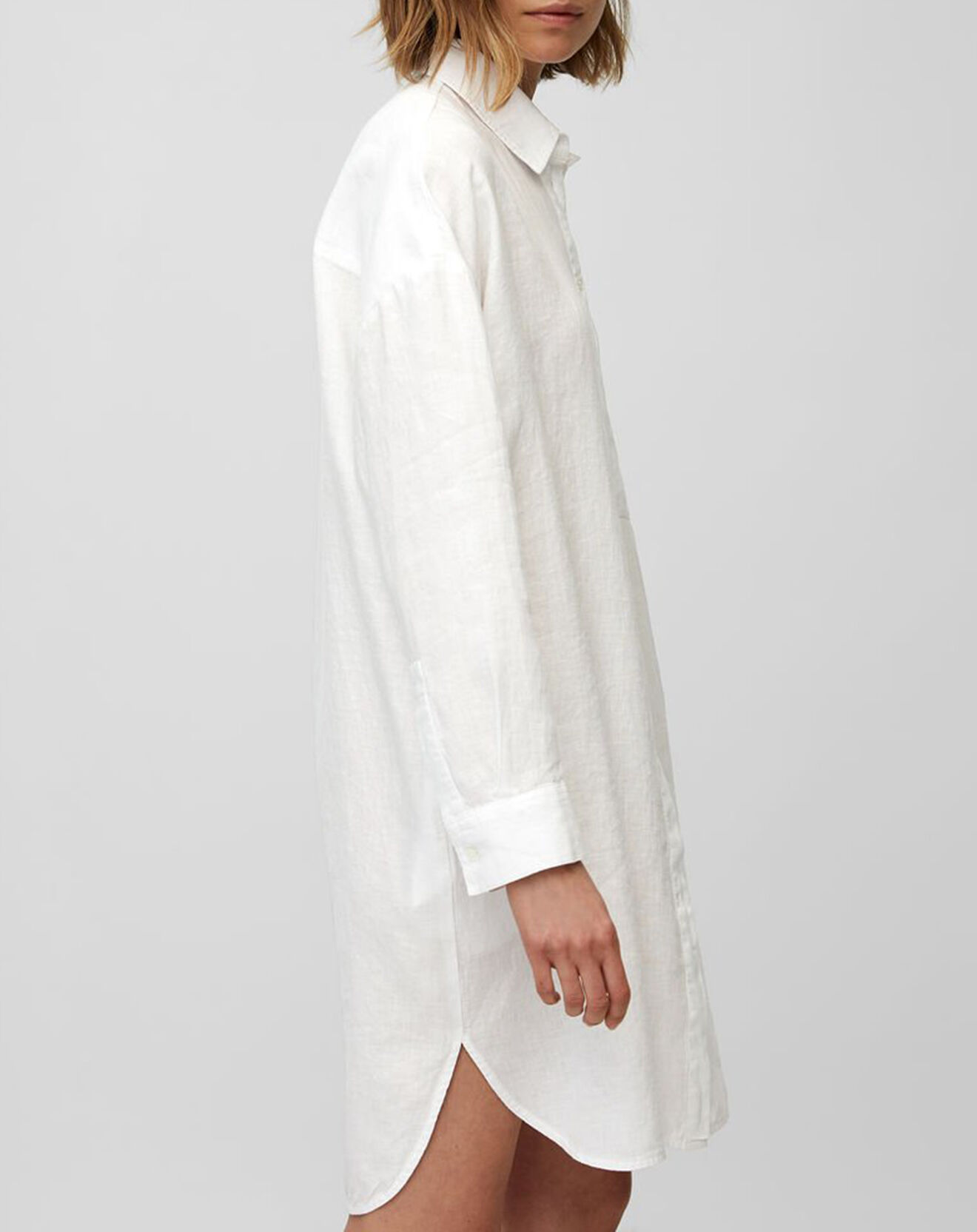 Marc O'Polo Robe chemise 100% Lin blanche