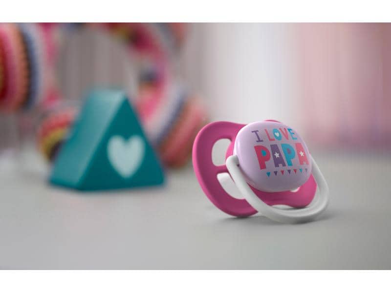 PHILIPS AVENT Nuggi Ultra Air Happy Papa & Balloon 6-18 Mt. Leichter und atmungsaktiver Schnuller