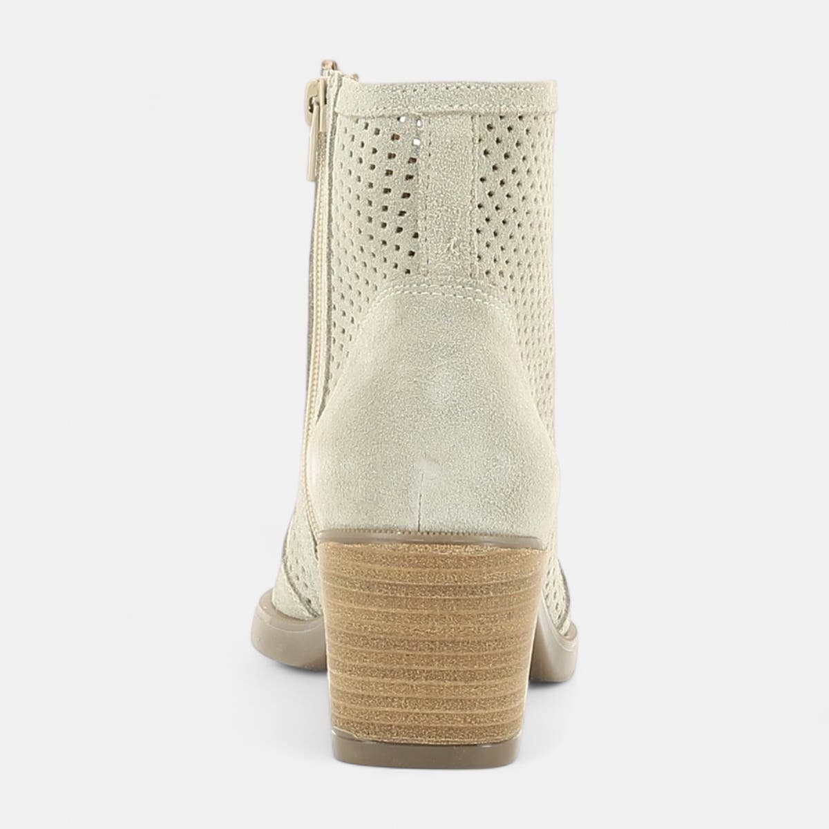 Santiags à talon Femme en cuir beige