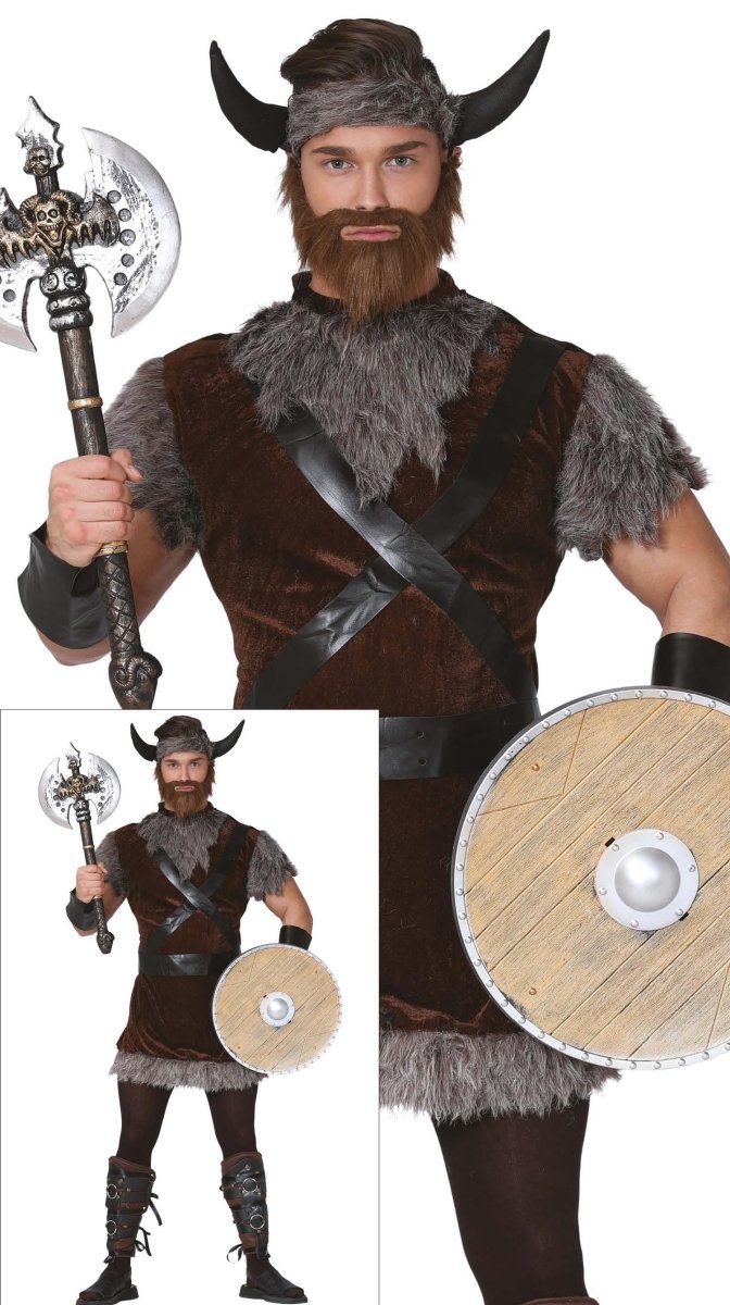 Viking Kostuum Bruin Grijs Heren