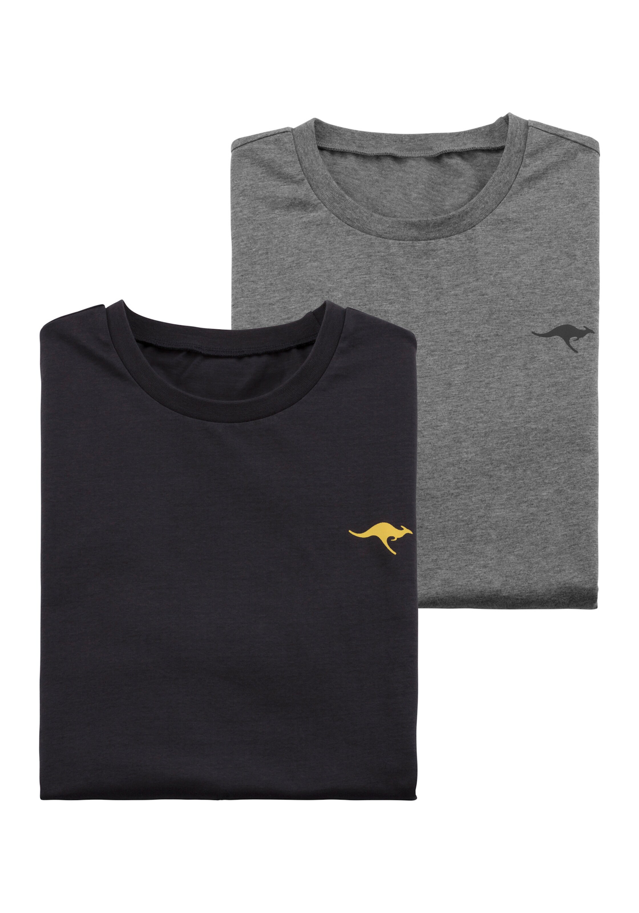 KangaROOS Kurzarmshirt in grau-meliert, anthrazit