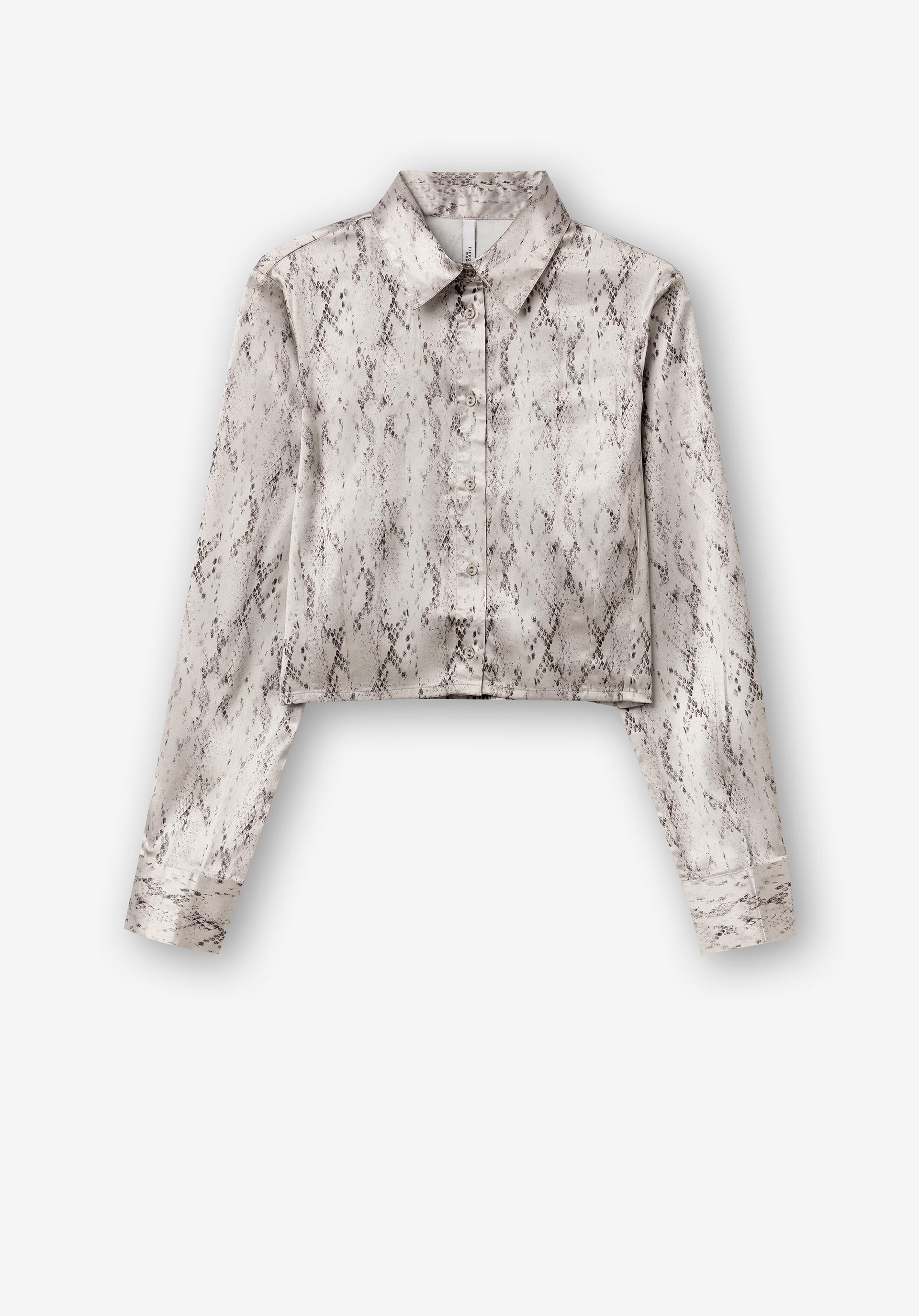 Camisa Acetinada Estampado Animal