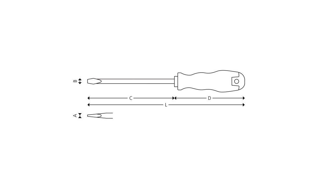 Skruetrækker 8x175 mm Polar Tools