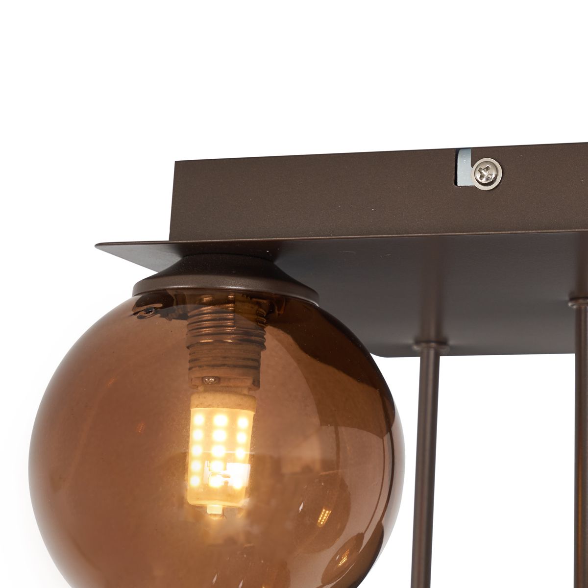 Design plafondlamp brons met brons glas 5-lichts - Athens