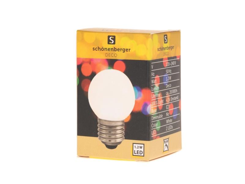 Star Trading Partylampe LED Mini Globe 1.2W E27 Weiss Weiss, E27-Sockel, 1.2 W, 6700K