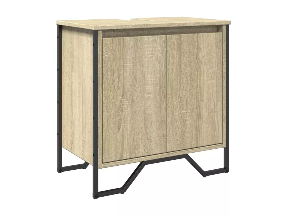 Armoire lavabo de salle de bain chêne sonoma 60x35x60 cm