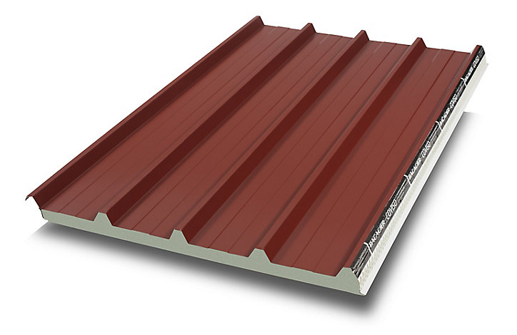 Plaque acier sandwich rouge 8012, 400 x 100 cm (vendue à la plaque)