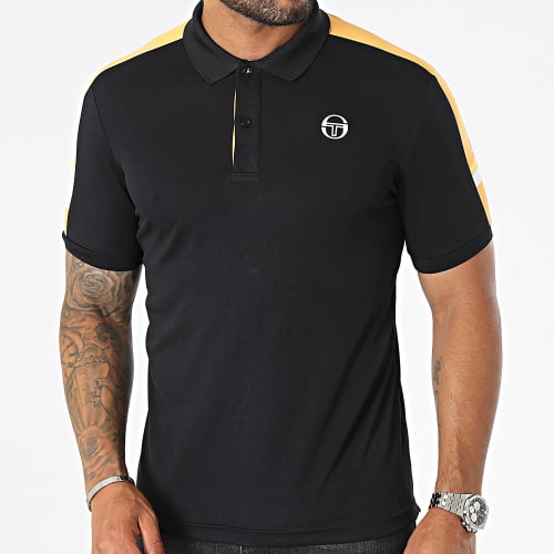 Polo Manches Courtes Cross Noir Orange