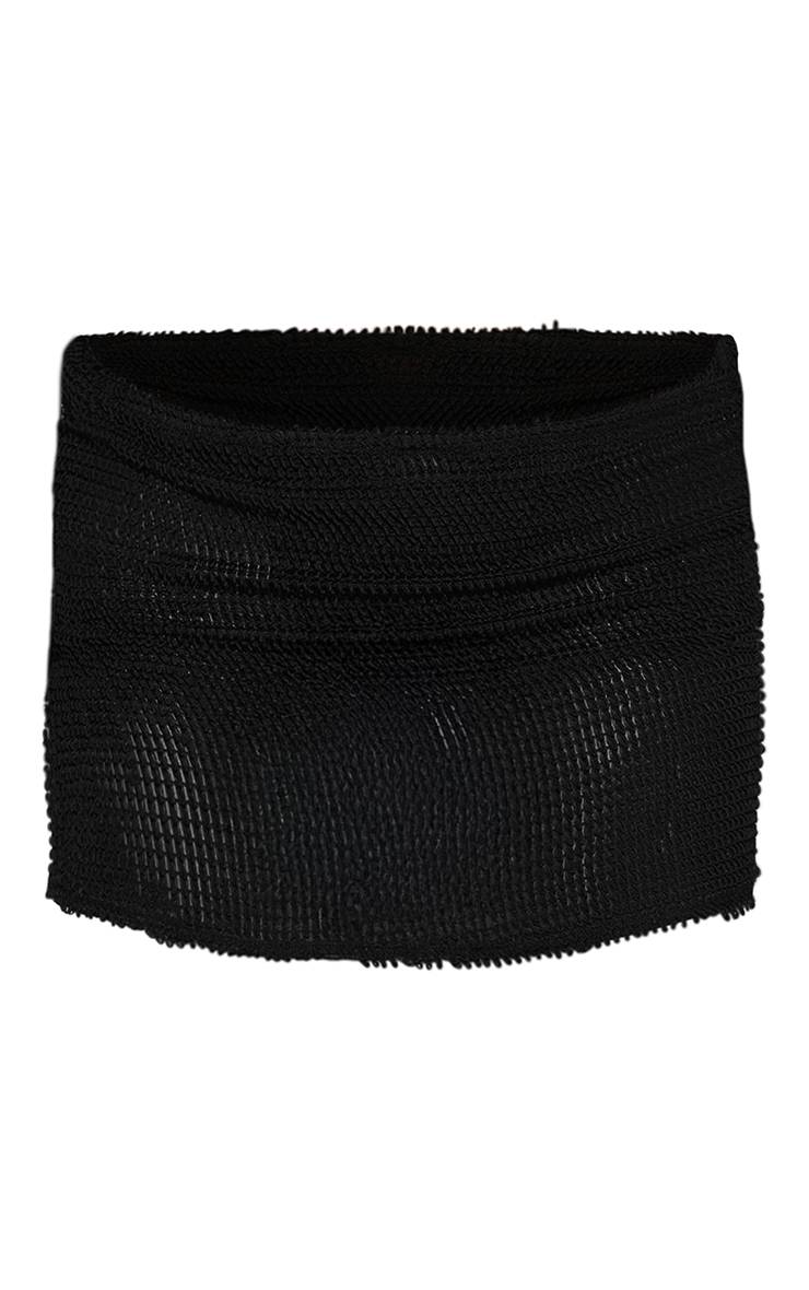 Noir Mini Jupe De Plage Texturée Pour La Baignade