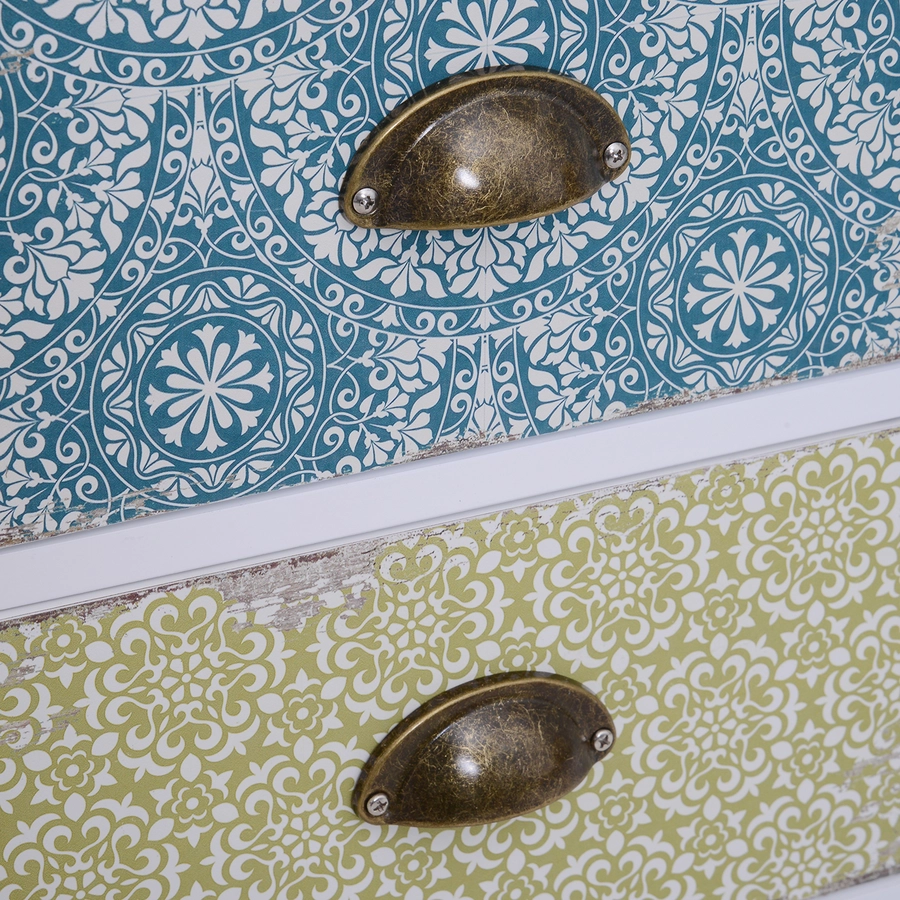HOMCOM Anrichte im Shabby Chic Look bunt