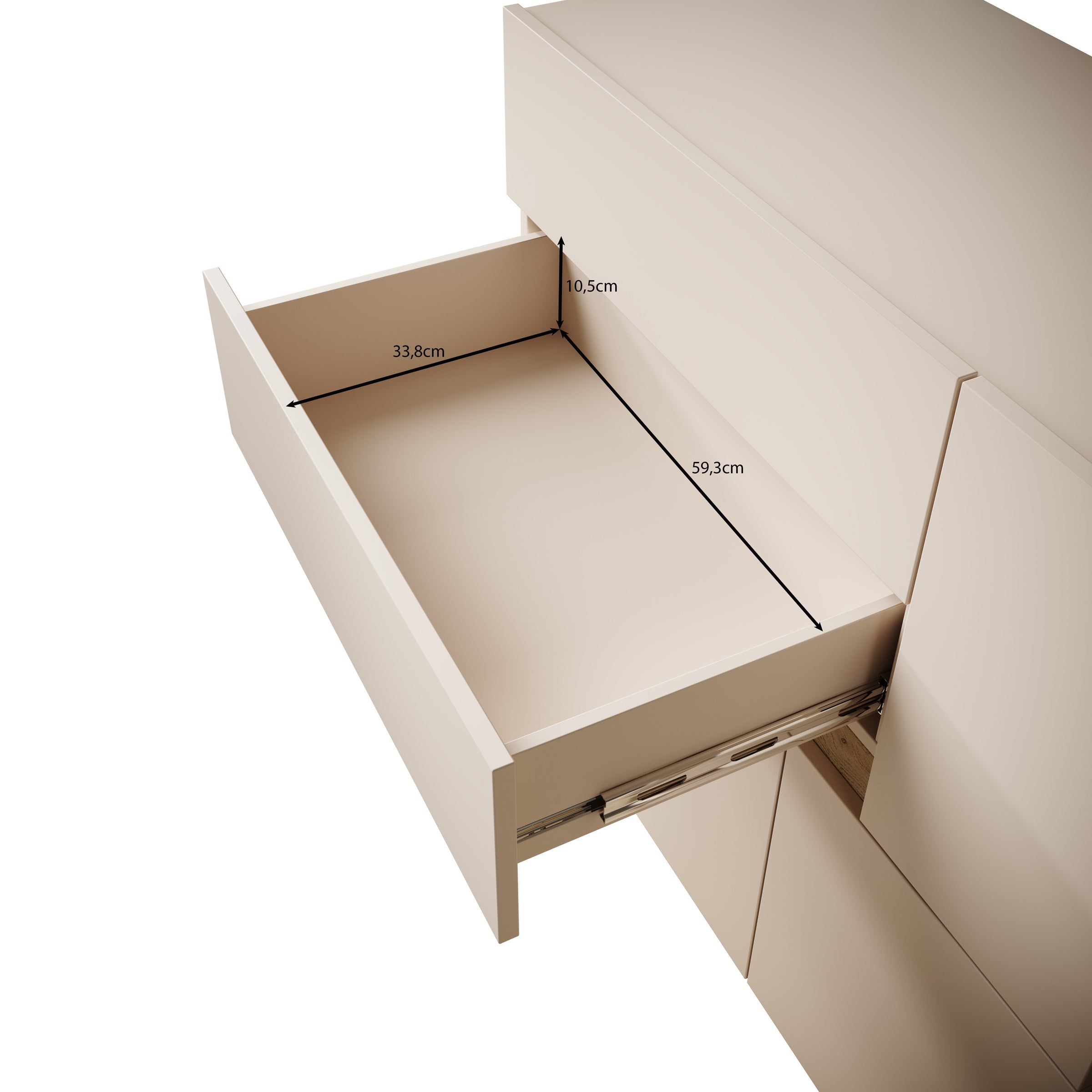 Meubella - Lombok - Dressoir - Beige - 120x42x85 cm