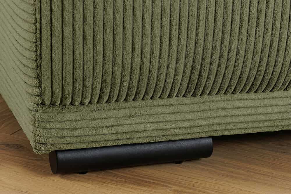 Moderner Hocker ELEGANCIA 110cm grün Cord mit Ziersteppung