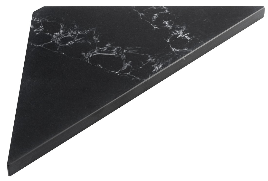 Sapho Abeline hoekplanchet 25x25cm solid surface zwart marmer