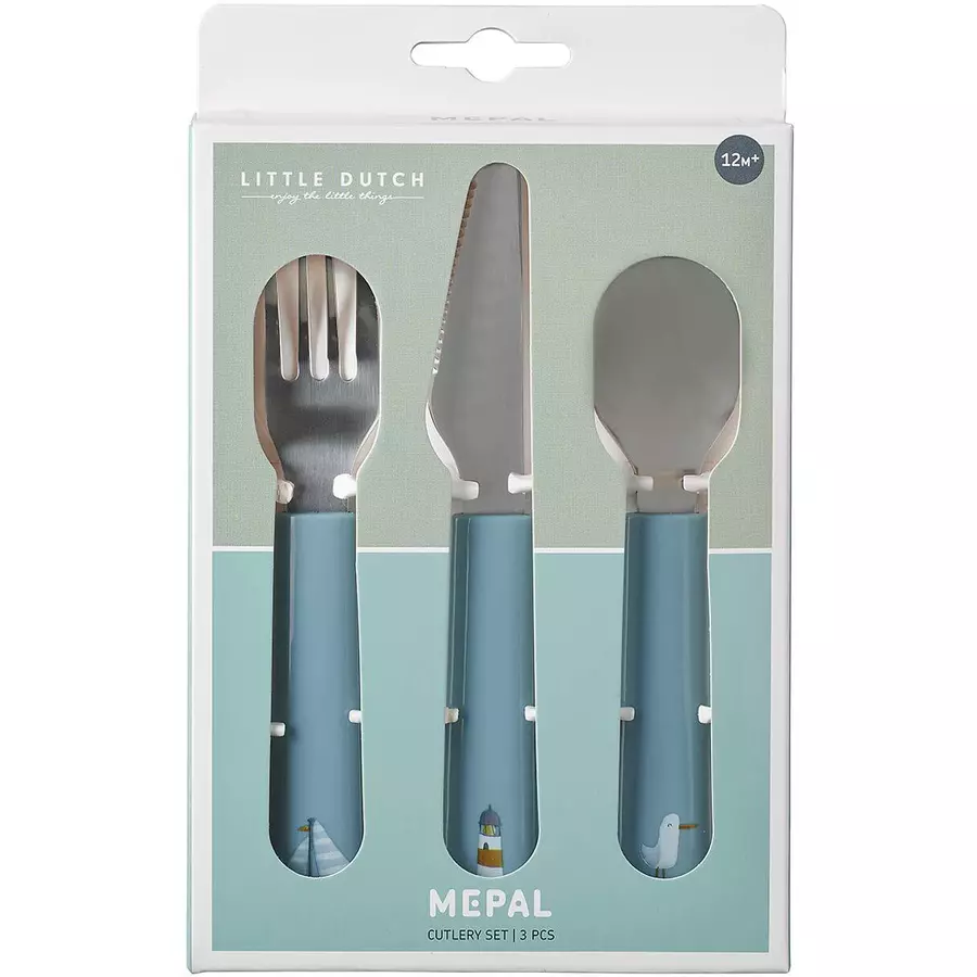Mepal Kinderbesteck Mio 3er Set hellblau