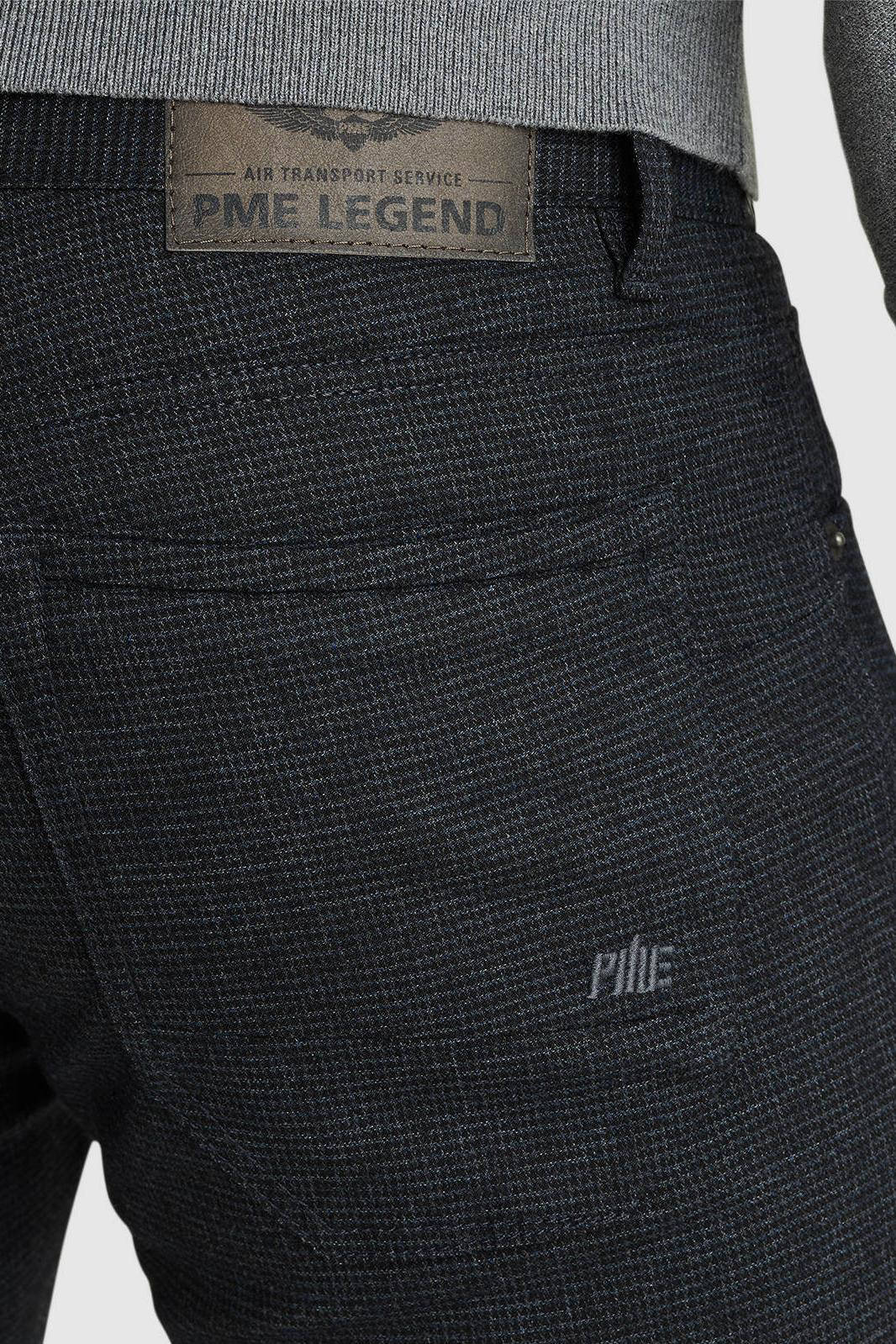 PME Legend geruite regular fit broek NIGHTFLIGHT grijs