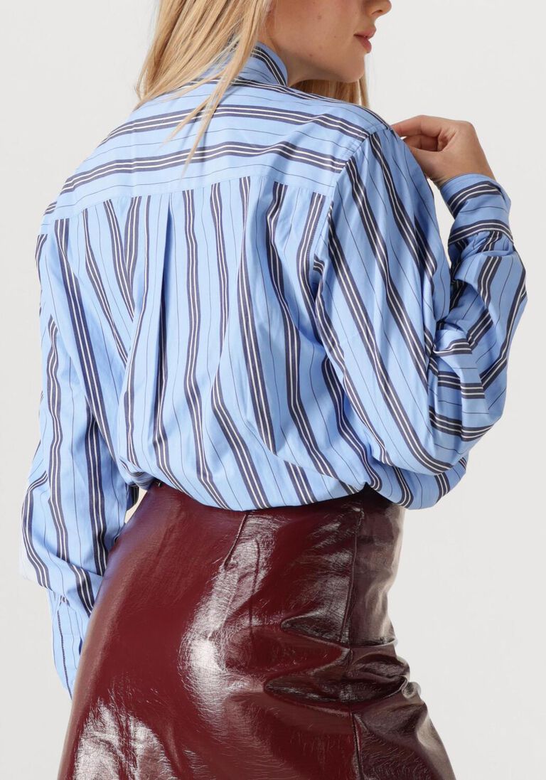 blauwe haute l'amitié blouses button down stripe shirt