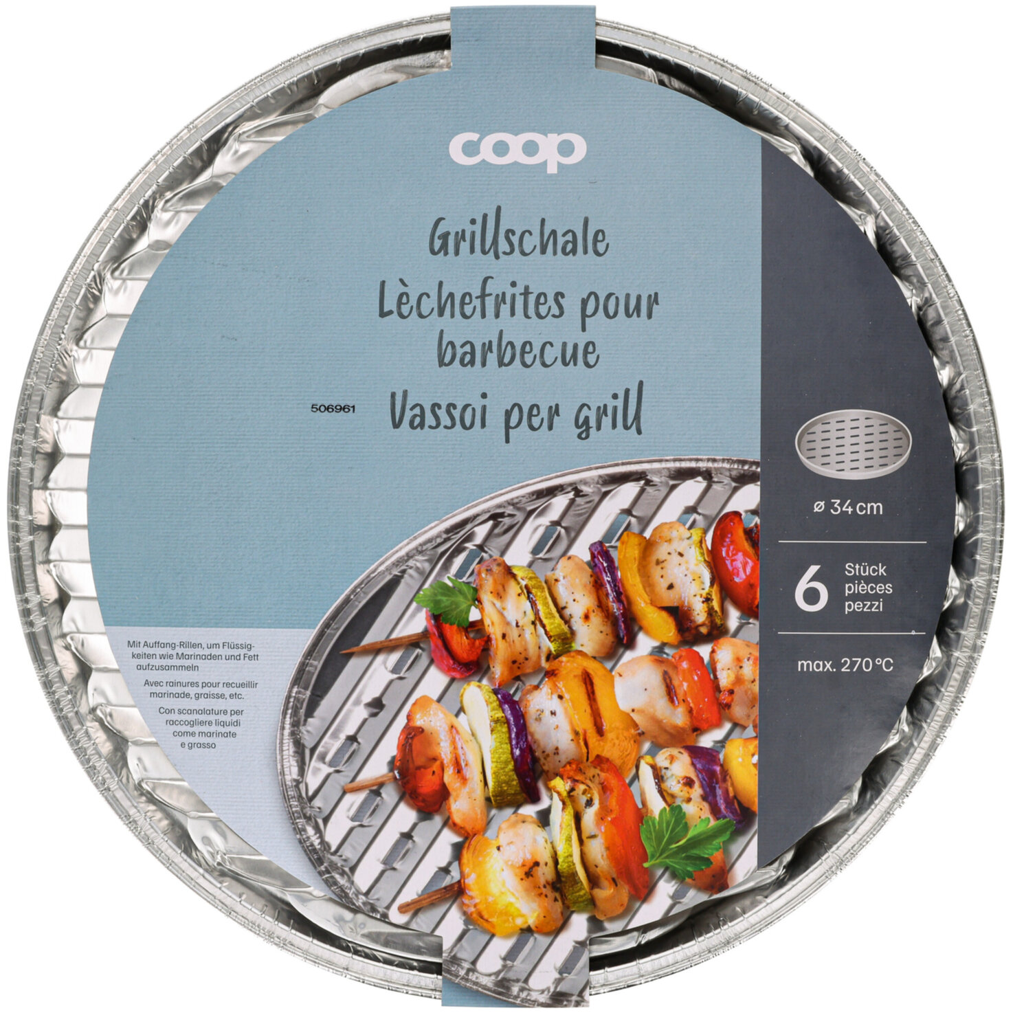 Grillschalen Ø34cm 6 Stück