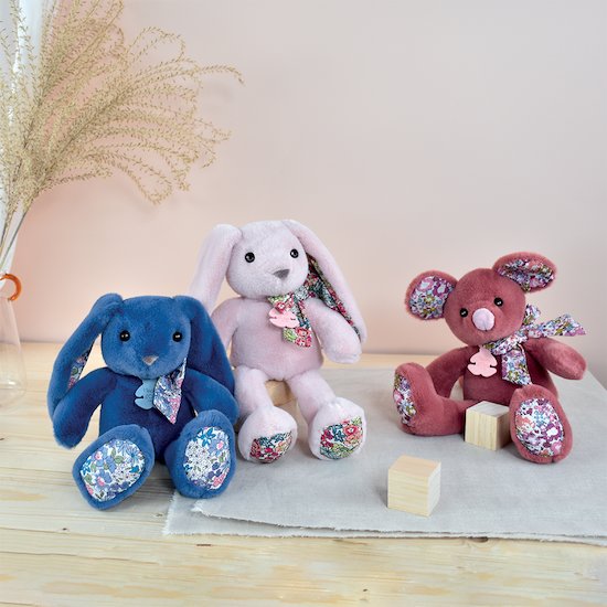Copains Câlins Peluche Lapin   Bleu        25 cm   de               Histoire d'ours
