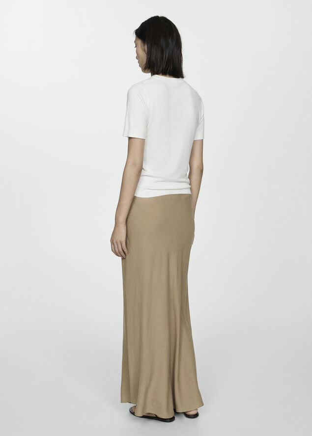 MANGO Short sleeve sweater Light beige