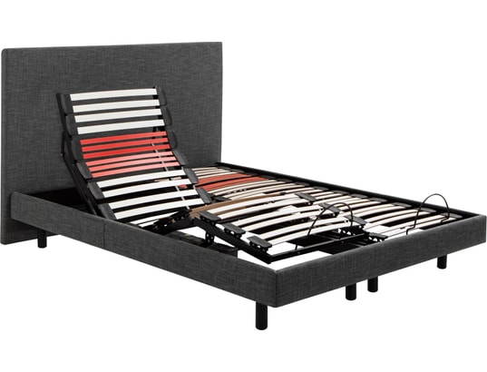 EPEDA - Sommier Electrique 2 x 90 x 200 Horizon 1820D gris fo + TDL + 2x balade équilibré