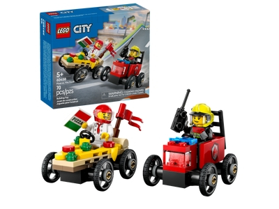 LEGO Raceautopakket: pizzabestelwagen vs. brandweerauto (60458)