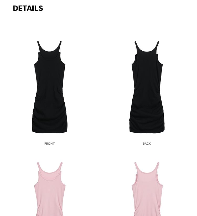 Moon City - Spaghettibandjes effen mini bodyconjurk