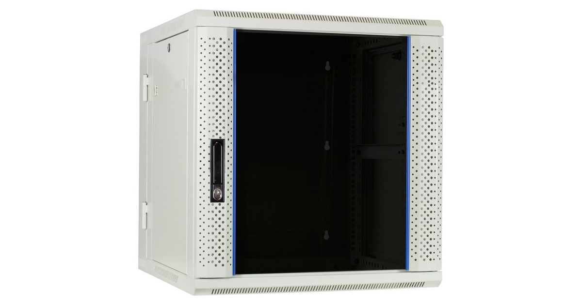 DSI12U witte wandkast (kantelbaar) met glazen deur - DS6612W-DOUBLE server rack  (Wit, 600 x 600 x 635mm)