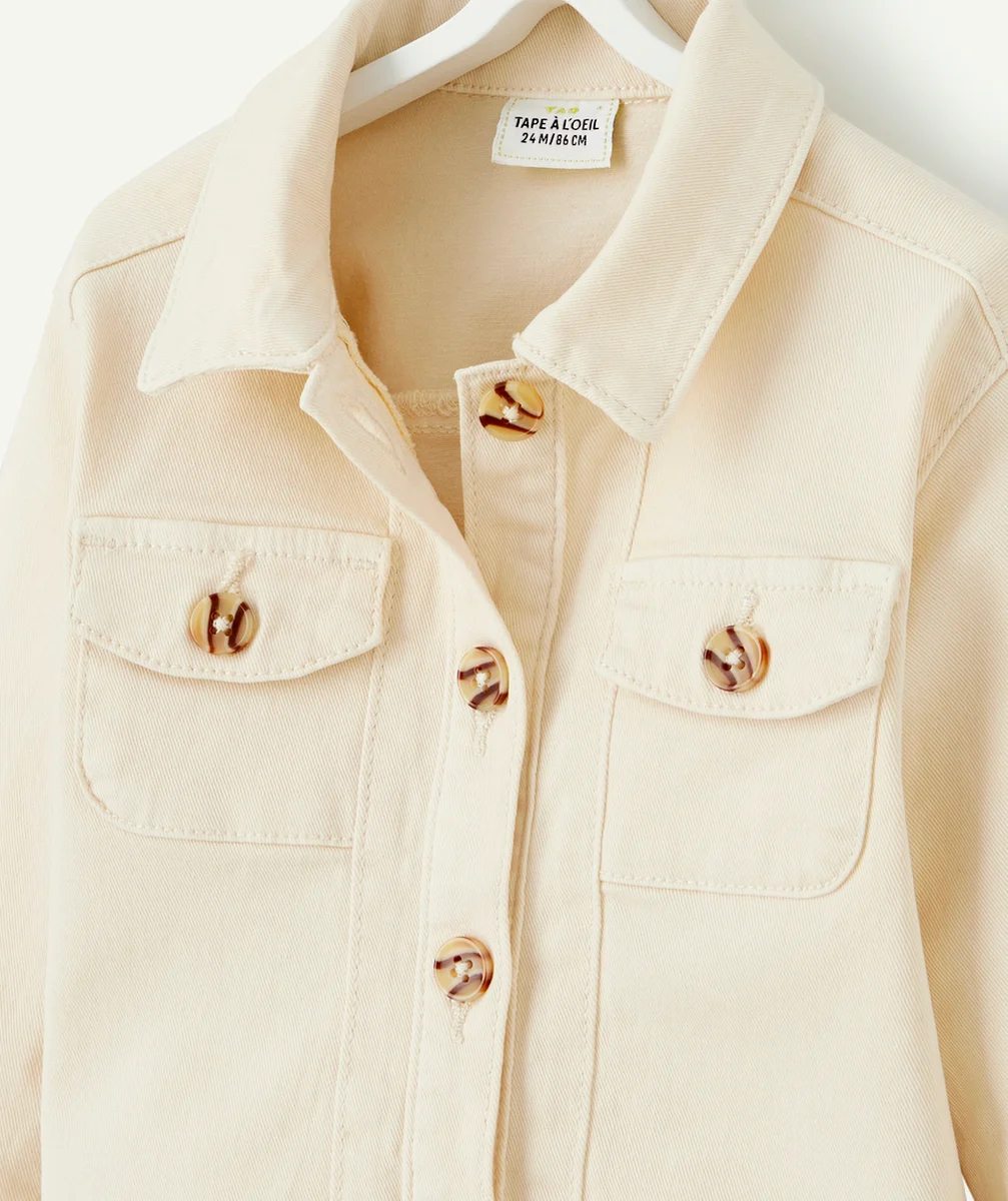VESTE BÉBÉ FILLE EN FIBRES RECYCLÉES ÉCRUE
