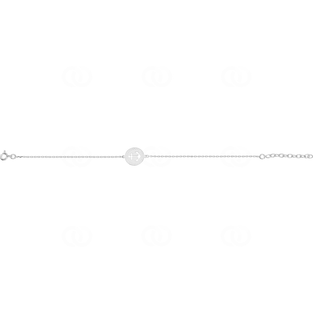 Armband 925 Silber rhodiniert Anker 19cm