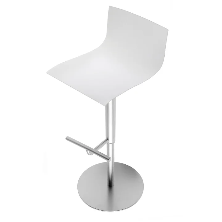 Lapalma - Thin Barhocker S24 (H 52-77 cm), Gestell Edelstahl / Sitzschale weiss lackiert
