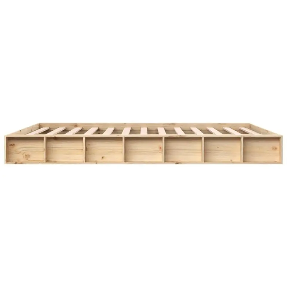 vidaXL - Bed frame met opbergruimte - Naturel - Massief hout - 1400x200 cm