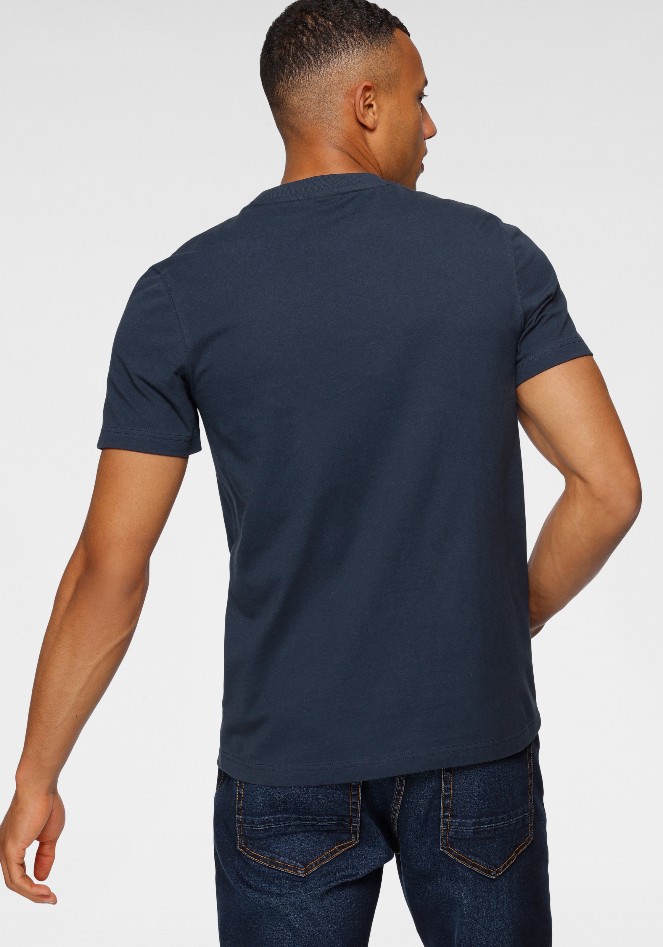 H.I.S Rundhalsshirt Kurzarm,  schmale Passform,  mit Print,  Rundhals,  aus Baumwolle