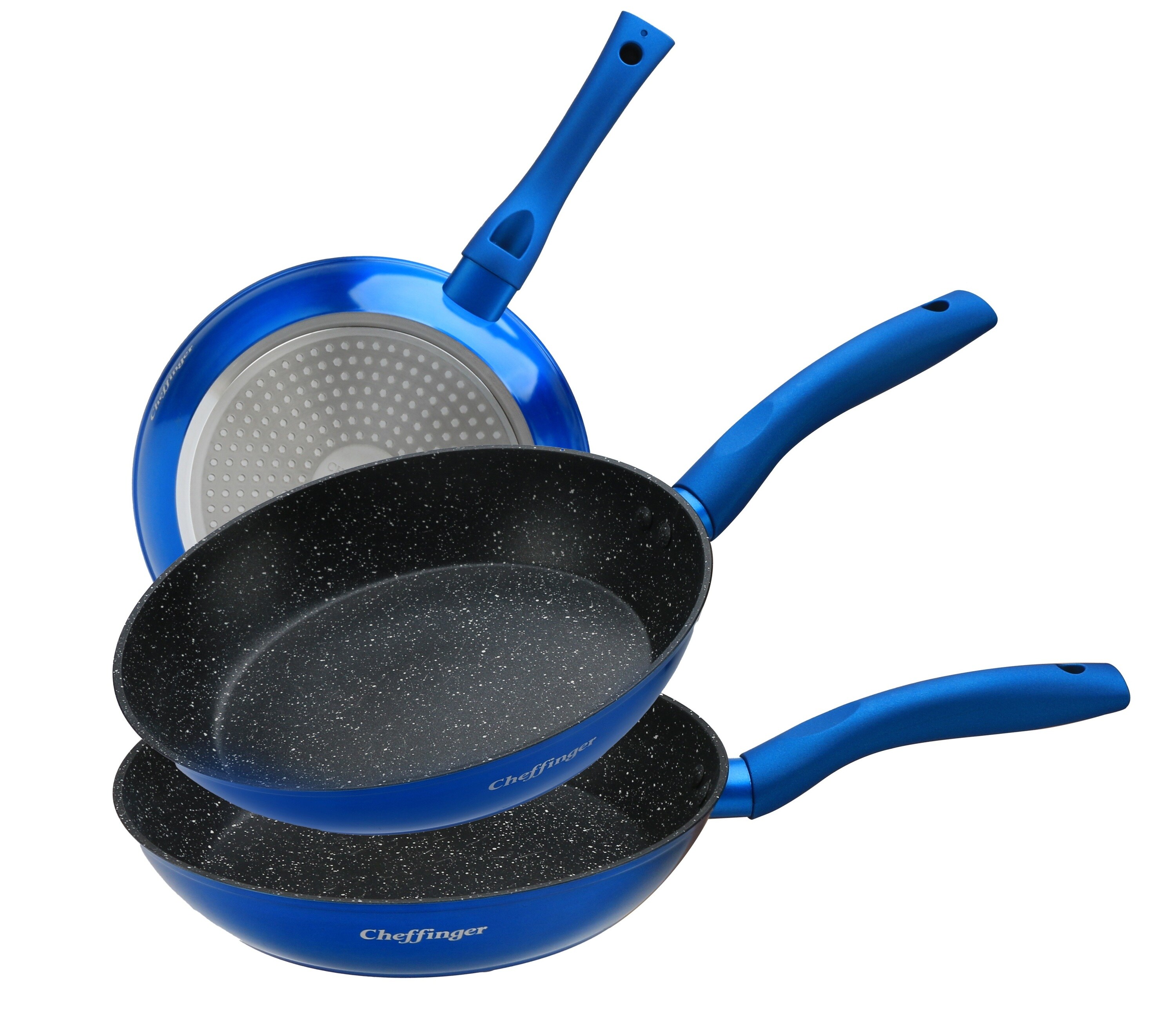 3tlg Pfannenset Induktion Bratpfanne ø20-24-28cm