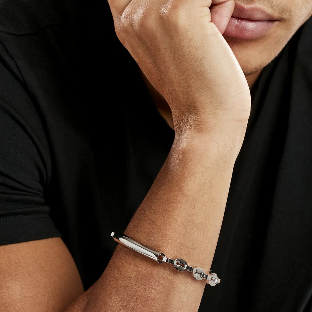 Bracelet Identitée Zion Acier Blanc