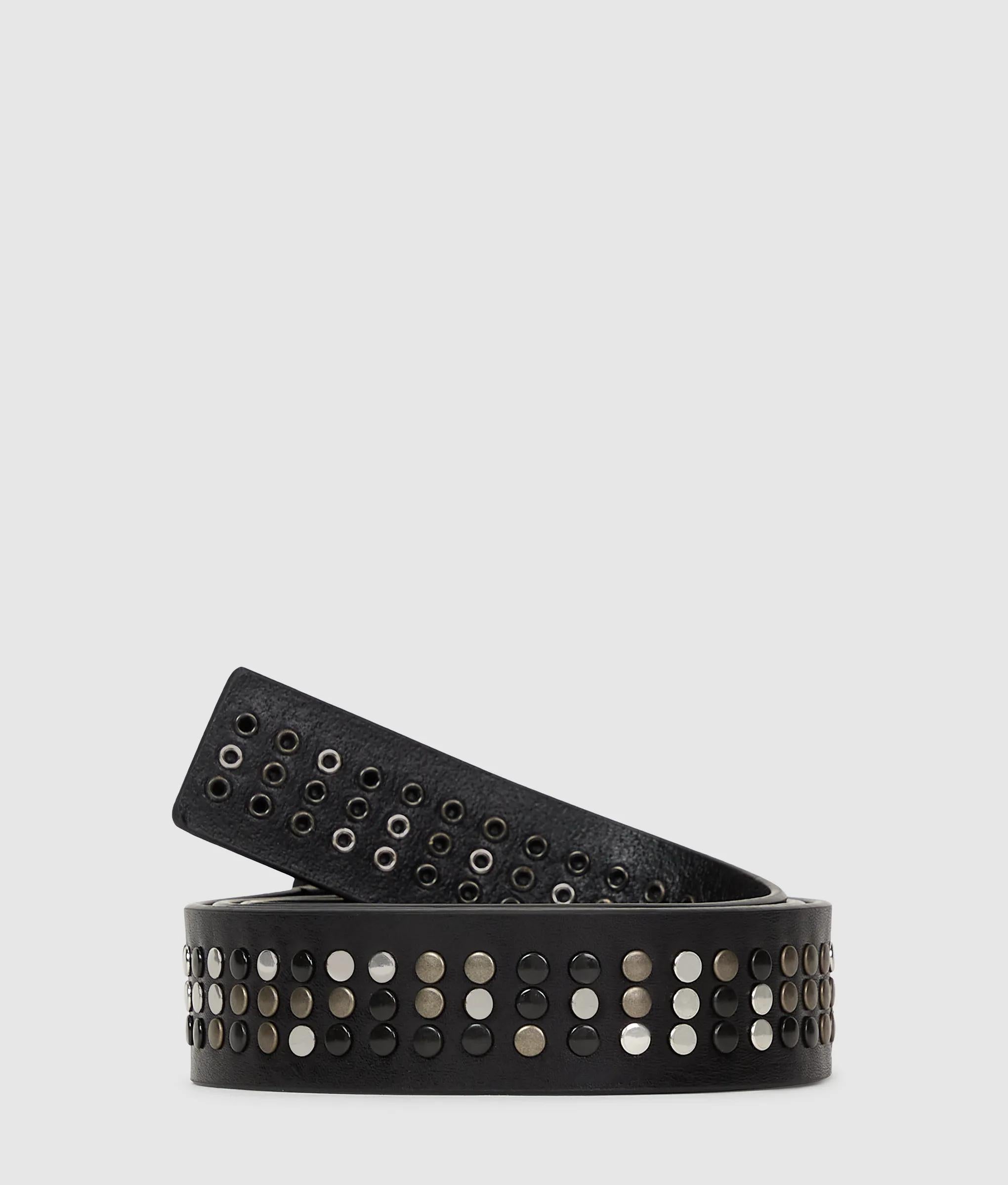Leren riem met studs